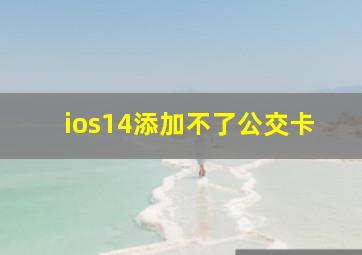 ios14添加不了公交卡