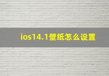 ios14.1壁纸怎么设置