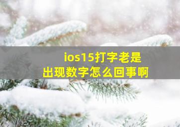 ios15打字老是出现数字怎么回事啊