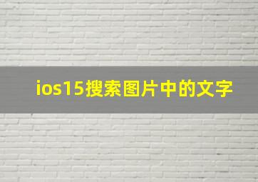 ios15搜索图片中的文字