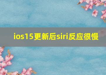 ios15更新后siri反应很慢