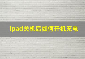 ipad关机后如何开机充电