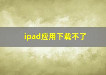 ipad应用下载不了