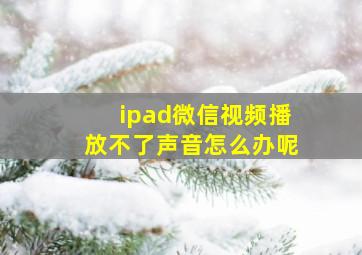 ipad微信视频播放不了声音怎么办呢