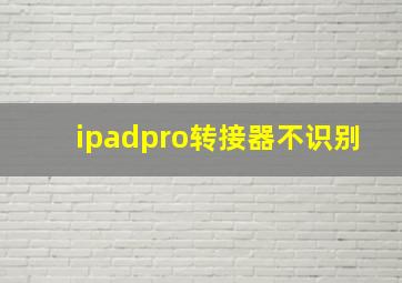 ipadpro转接器不识别