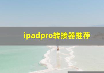 ipadpro转接器推荐