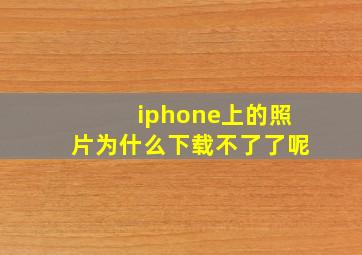 iphone上的照片为什么下载不了了呢