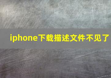 iphone下载描述文件不见了