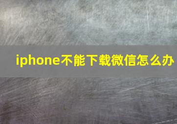 iphone不能下载微信怎么办