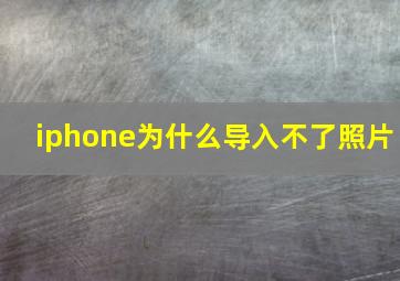 iphone为什么导入不了照片