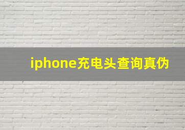 iphone充电头查询真伪