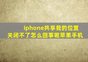 iphone共享我的位置关闭不了怎么回事呢苹果手机