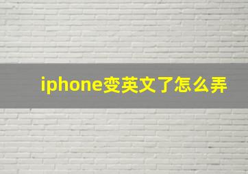 iphone变英文了怎么弄