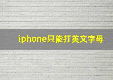 iphone只能打英文字母