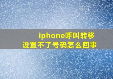 iphone呼叫转移设置不了号码怎么回事