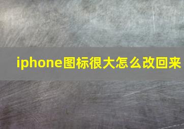 iphone图标很大怎么改回来