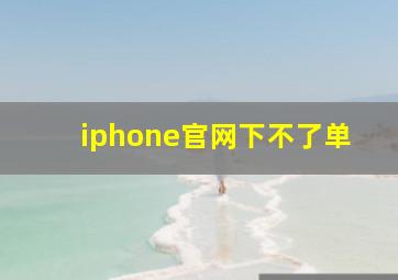 iphone官网下不了单