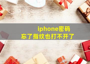 iphone密码忘了指纹也打不开了