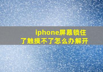 iphone屏幕锁住了触摸不了怎么办解开