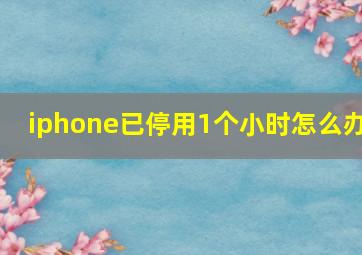 iphone已停用1个小时怎么办