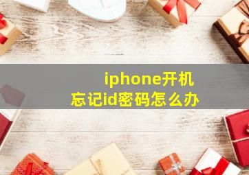 iphone开机忘记id密码怎么办