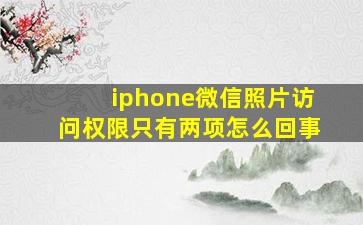 iphone微信照片访问权限只有两项怎么回事