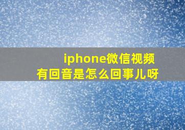 iphone微信视频有回音是怎么回事儿呀