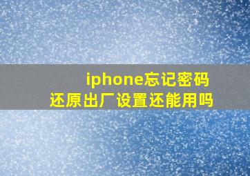 iphone忘记密码还原出厂设置还能用吗