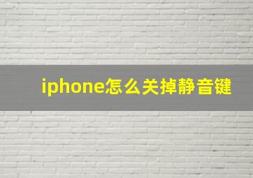 iphone怎么关掉静音键