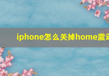 iphone怎么关掉home震动