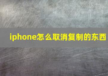 iphone怎么取消复制的东西