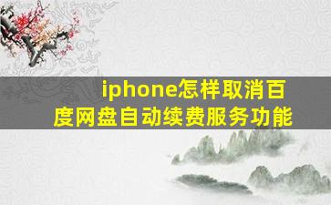 iphone怎样取消百度网盘自动续费服务功能