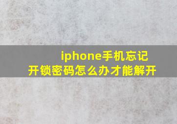 iphone手机忘记开锁密码怎么办才能解开