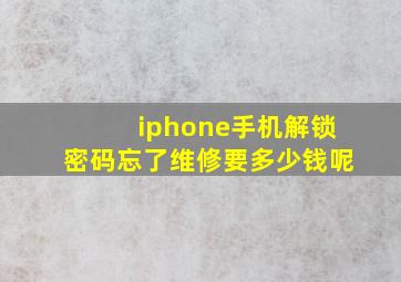 iphone手机解锁密码忘了维修要多少钱呢