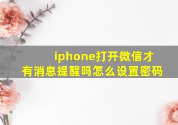 iphone打开微信才有消息提醒吗怎么设置密码