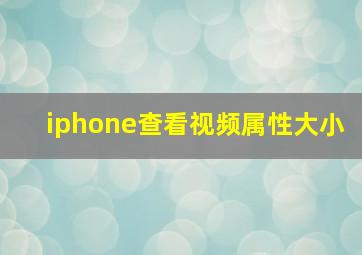 iphone查看视频属性大小