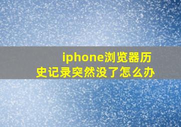 iphone浏览器历史记录突然没了怎么办