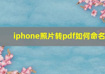 iphone照片转pdf如何命名