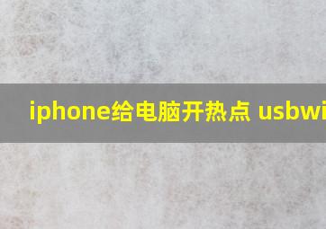 iphone给电脑开热点 usbwin10