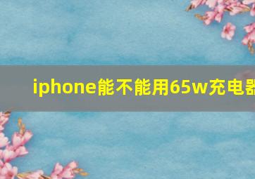 iphone能不能用65w充电器