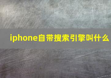 iphone自带搜索引擎叫什么