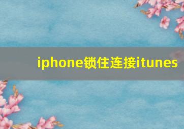 iphone锁住连接itunes