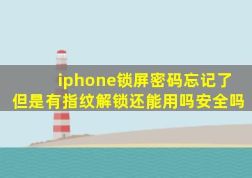 iphone锁屏密码忘记了但是有指纹解锁还能用吗安全吗