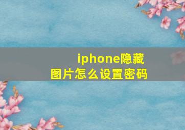 iphone隐藏图片怎么设置密码