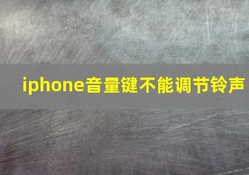 iphone音量键不能调节铃声