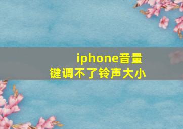 iphone音量键调不了铃声大小