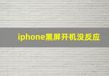 iphone黑屏开机没反应