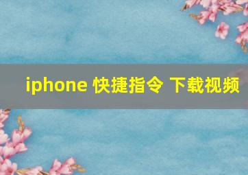 iphone 快捷指令 下载视频