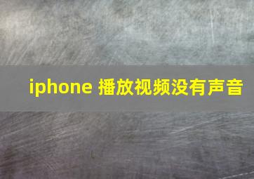 iphone 播放视频没有声音