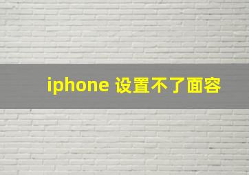 iphone 设置不了面容